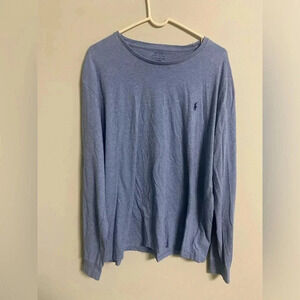 Polo Ralph Lauren Long Sleeve T Shirt Mens Size XXL Heather Blue Soft Cotton